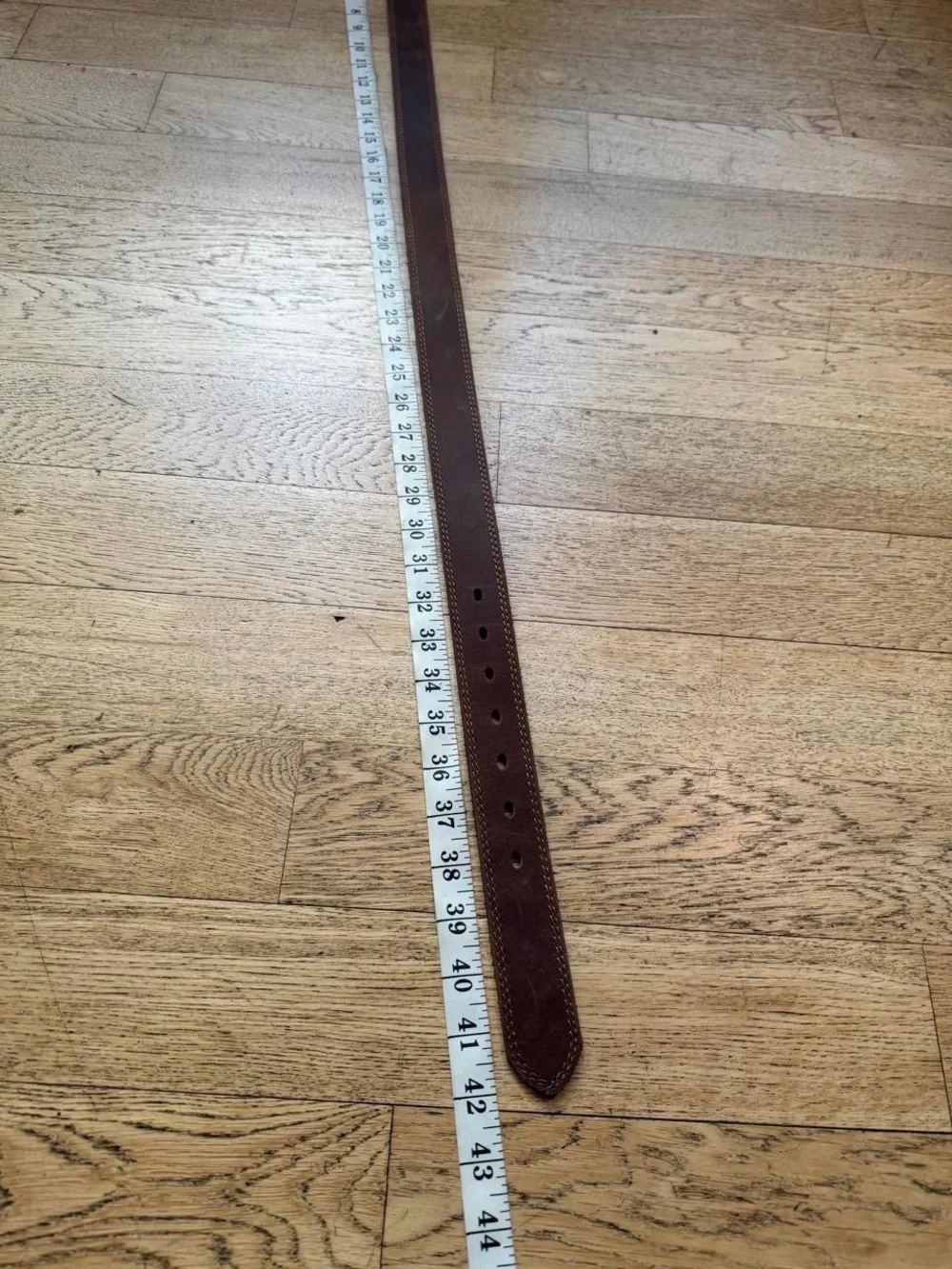 90s Minimalist Brown Leather Belt Genuine Leather Western
